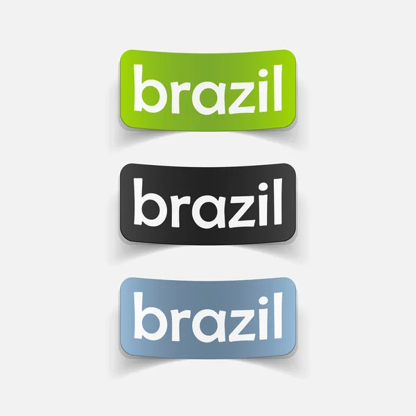 Elemento de diseño realista: Brasil — Vector de stock