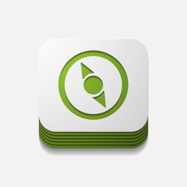 kare düğme: pusula