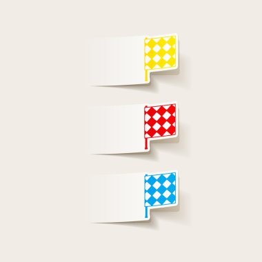elemento de design realista: bandeira bandeirinha