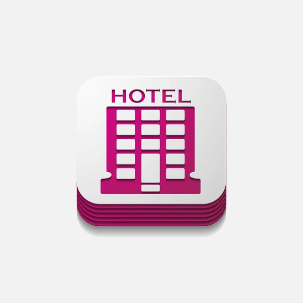 Square button: hotel — Stock Vector