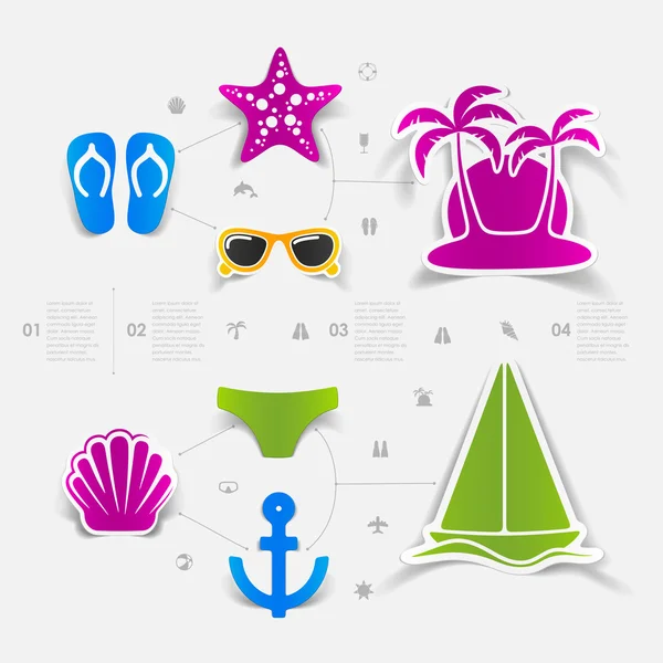 Set of summer tourism icons — Stock Vector