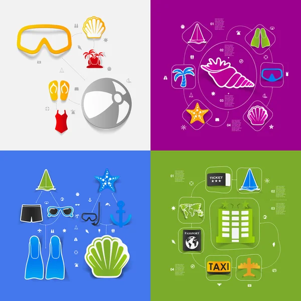 Set van zomer toerisme pictogrammen — Stockvector