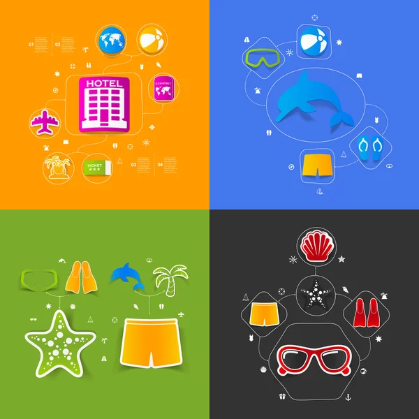 Set of summer tourism icons — Stock Vector