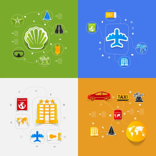 Set of summer tourism icons — Stock Vector