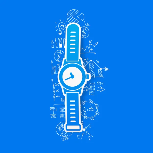 Dessin de formules d'affaires : montre — Image vectorielle