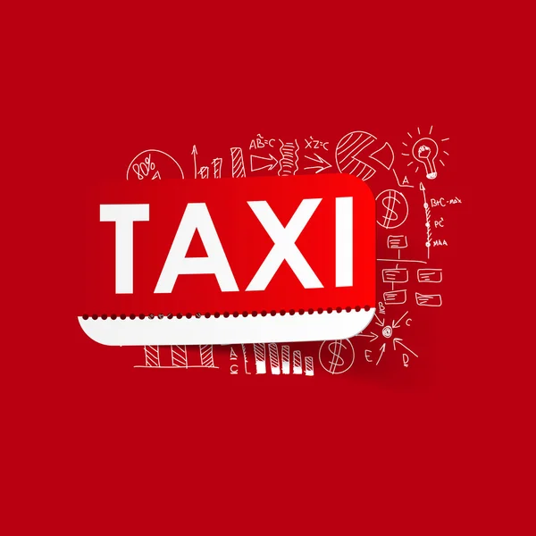 Dibujo de fórmulas de negocio: taxi — Vector de stock