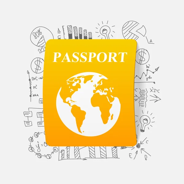 Dibujo de fórmulas de negocio: pasaporte — Vector de stock