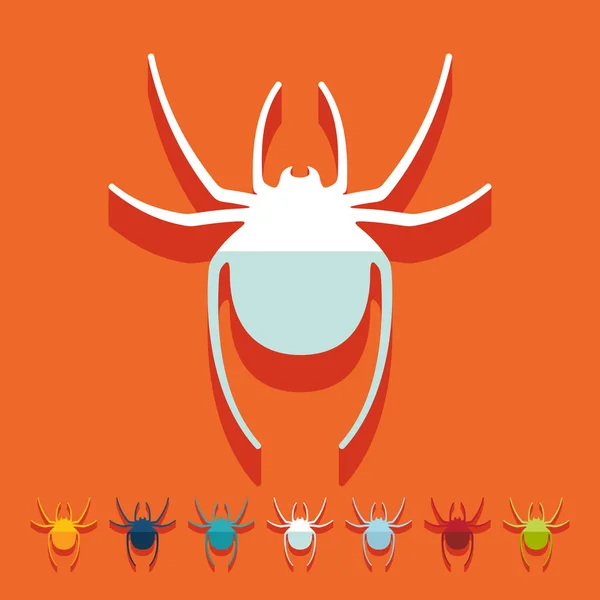 Platte ontwerp: spider — Stockvector