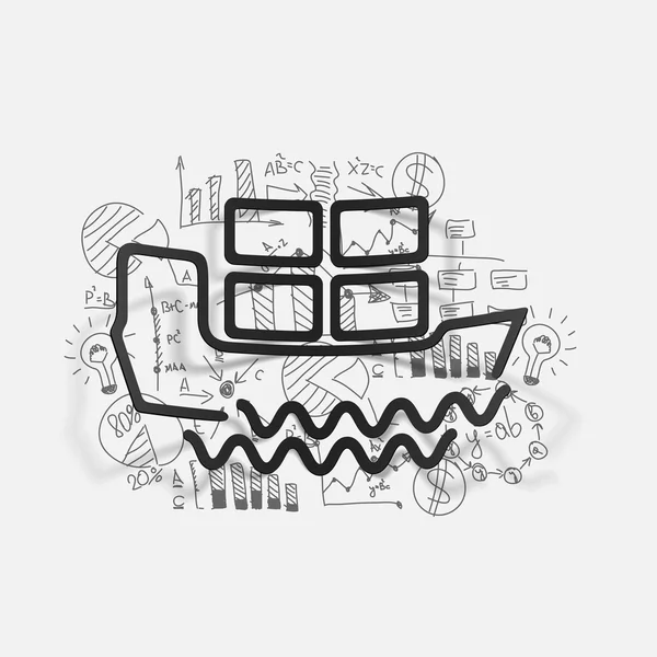 Drawing business formulas: ship — Stock Vector