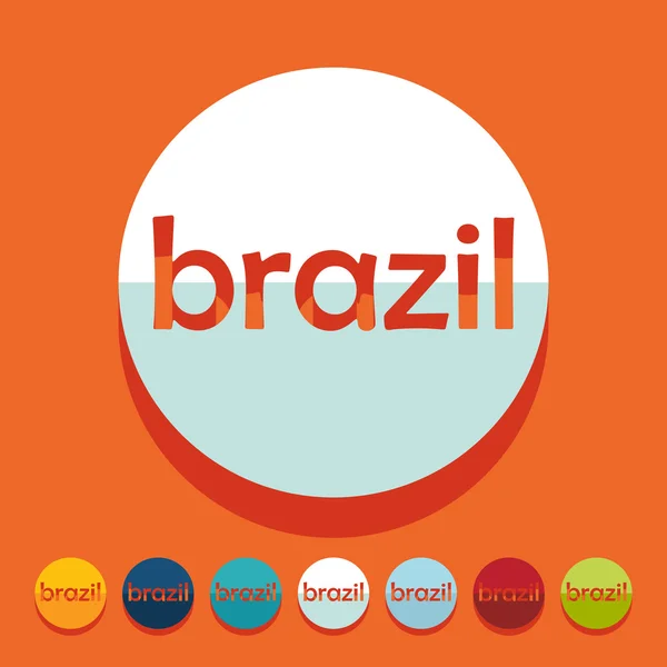 Płaska konstrukcja: Brazylia — Wektor stockowy