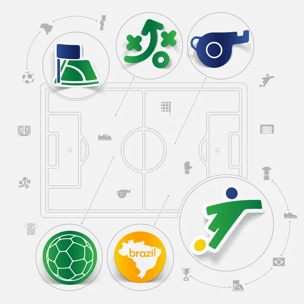 Futbol, futbol Infographic — Stok Vektör