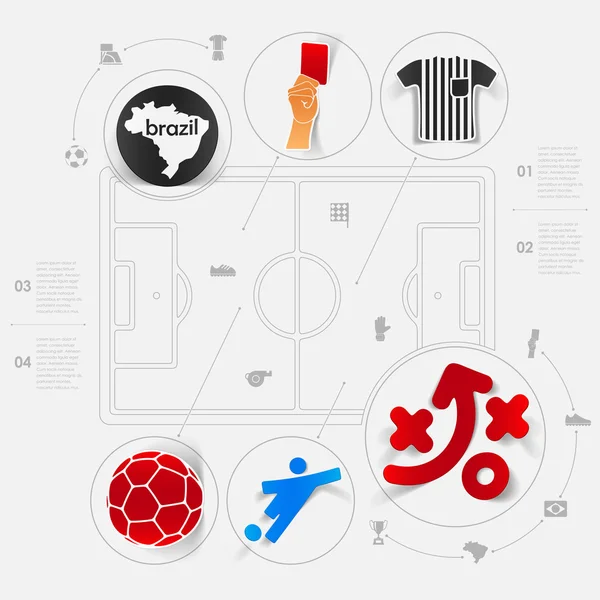 サッカー、サッカーのインフォ グラフィック — ストックベクタ
