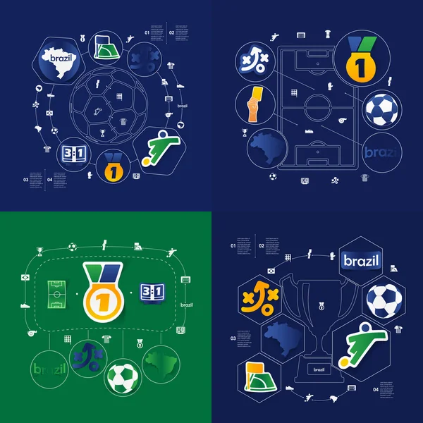 Futbol, futbol Infographic — Stok Vektör