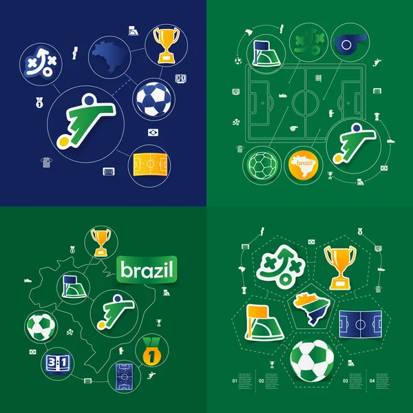 Futbol, futbol Infographic — Stok Vektör