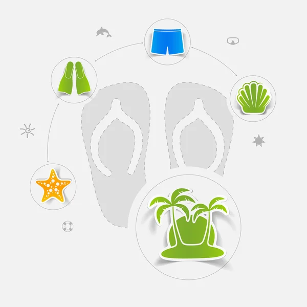 Summer tourism icons — Stock Vector