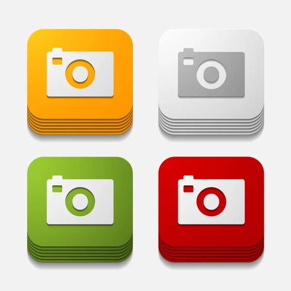 Square button: photo — Stock Vector