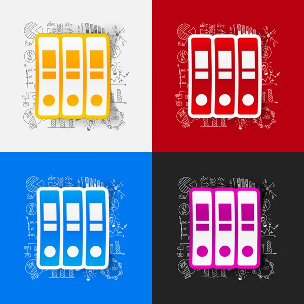 Folder stickers set — Stock Vector