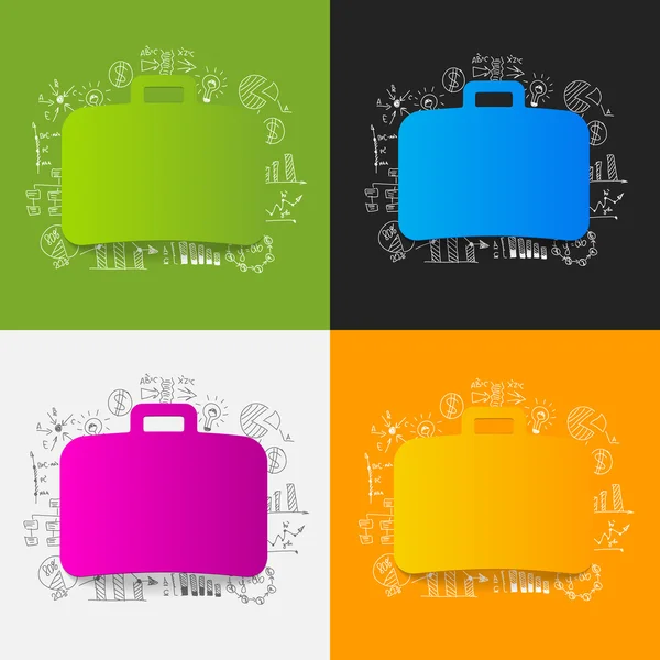 Briefcase stickers set — Stock Vector