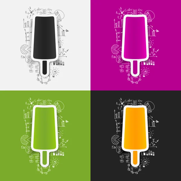 Ice cream stickers — Stock Vector
