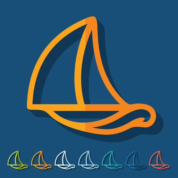 Diseño plano: velero — Vector de stock