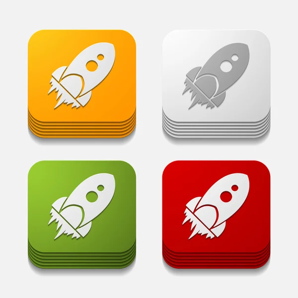 Rocket button set — Stock Vector