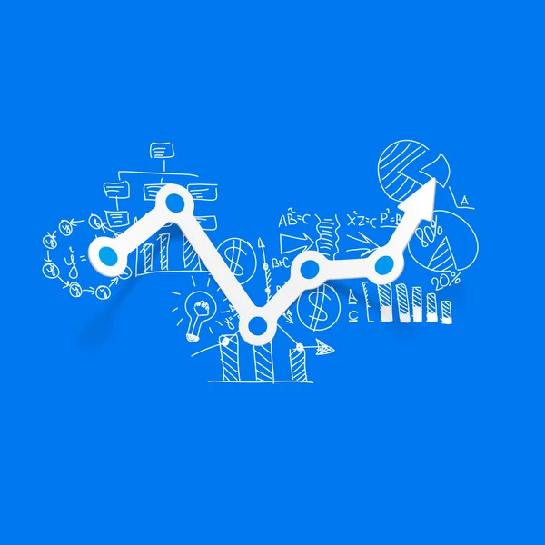 Fórmulas de negocio con gráfico — Vector de stock