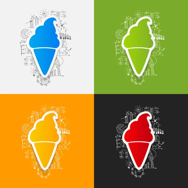 Ice cream stickers — Stock Vector