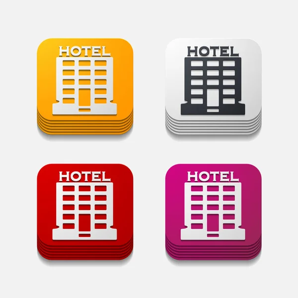 Τετράγωνο κουμπί: ξενοδοχείο — Διανυσματικό Αρχείο