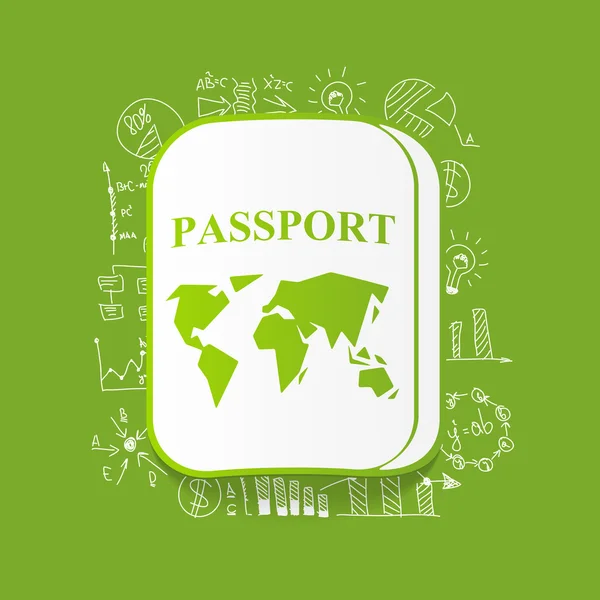 Paspoort sticker — Stockvector