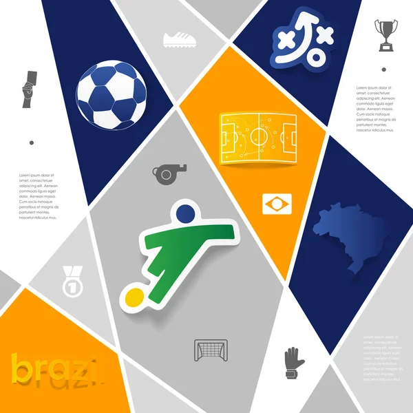 サッカー インフォ グラフィック — ストックベクタ