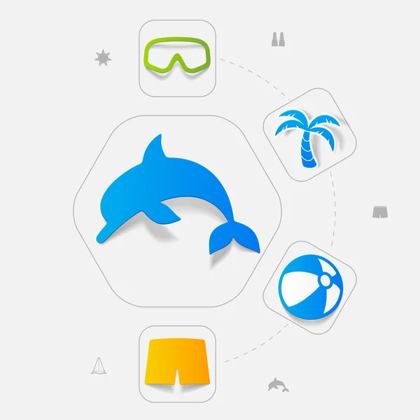 Iconos del turismo de verano — Vector de stock