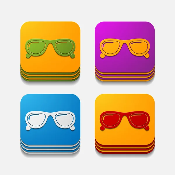 Sunglasses button set — Stock Vector