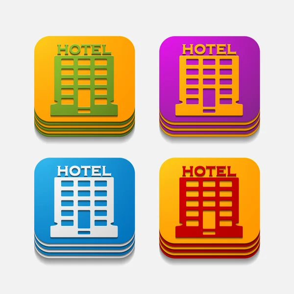 Botón cuadrado: hotel — Vector de stock