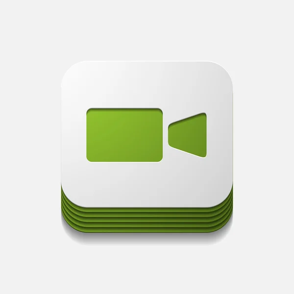 Square button: video — Stock Vector