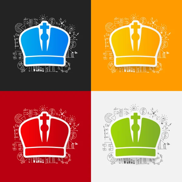 Crown stickers set — Stock Vector
