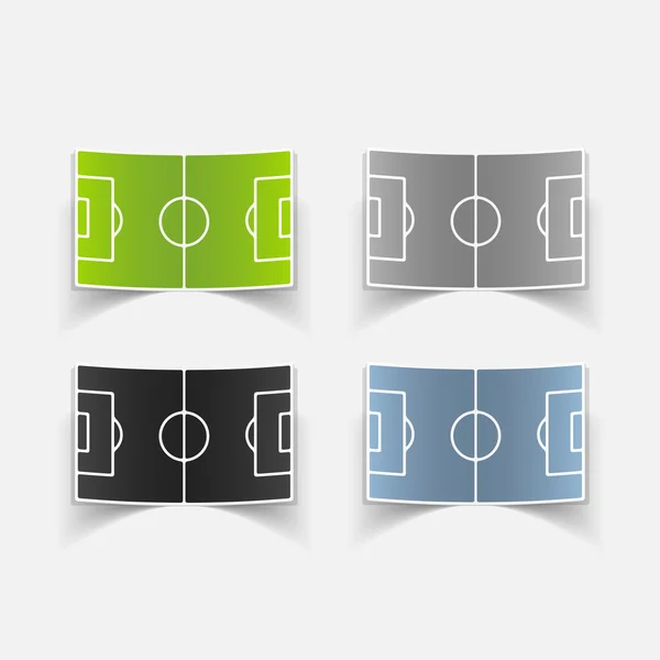 Pegatinas campo de fútbol — Vector de stock