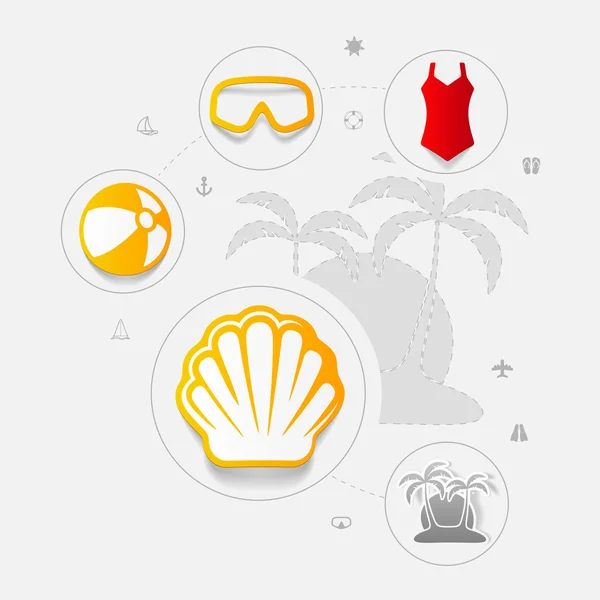 Letní turistika ikony — Stockový vektor