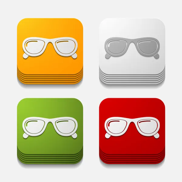 Conjunto de botões óculos de sol —  Vetores de Stock