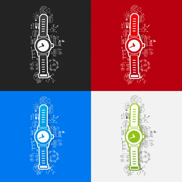 Fórmulas de negocio con reloj — Vector de stock