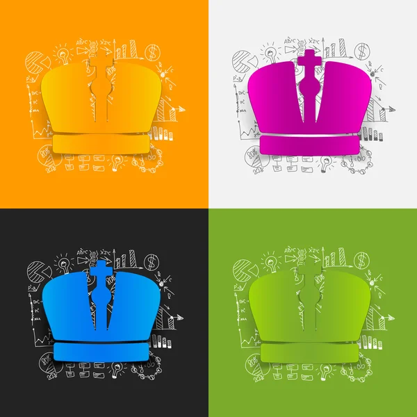 Crown stickers set — Stock Vector