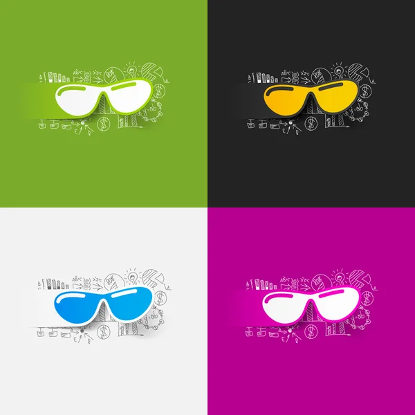 Sunglasses stickers set — Stock Vector