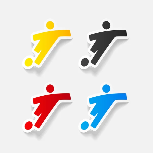 Voetbal speler stickers — Stockvector