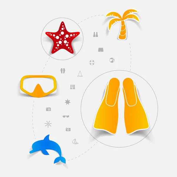 Iconos del turismo de verano — Vector de stock