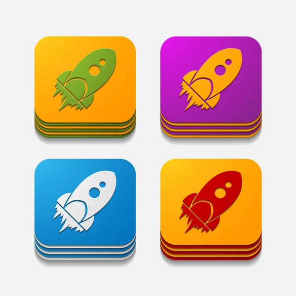 Rocket button set — Stock Vector