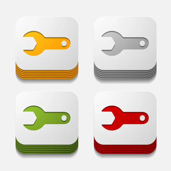 Wrench button set — Stock Vector