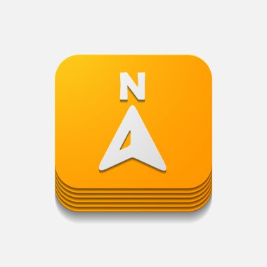 kare düğme: pusula