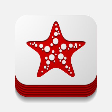 kare düğme: deniz yıldızı