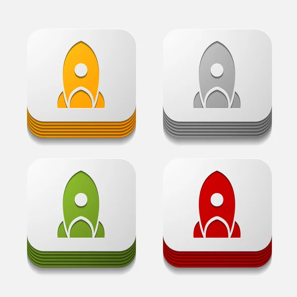 Rocket button set — Stock Vector