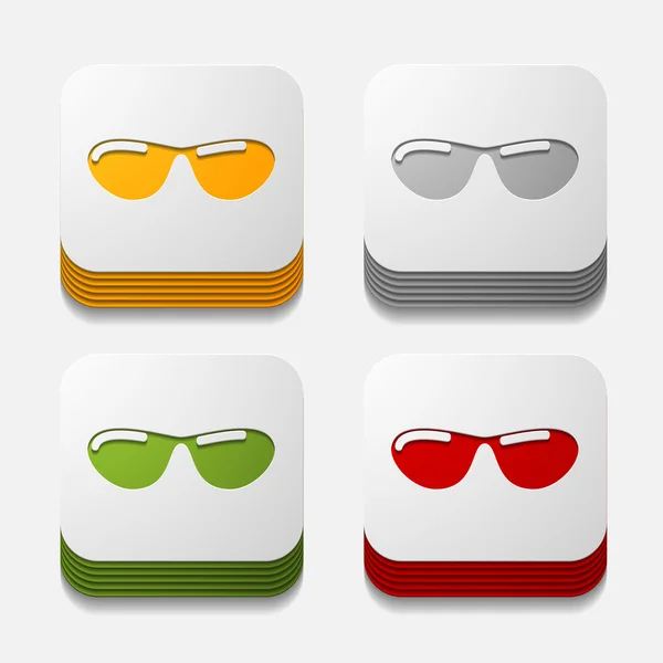 Sunglasses button set — Stock Vector