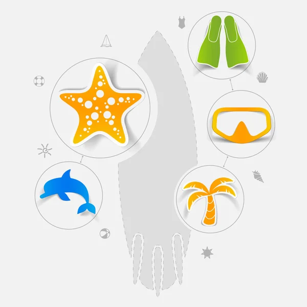 Iconos del turismo de verano — Vector de stock